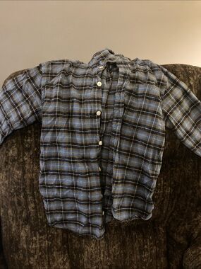 GAP Blue and Black Plaid Button-Down Shirt